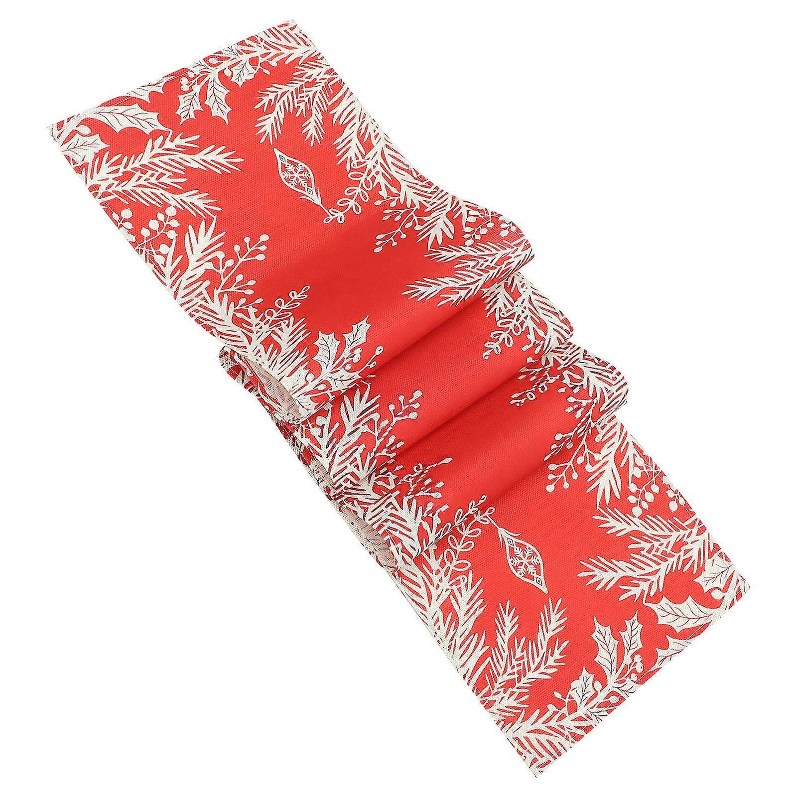 Christmas Table Runner Linen Fabric for Table Decoration 3Pcs Dining Tablecloth