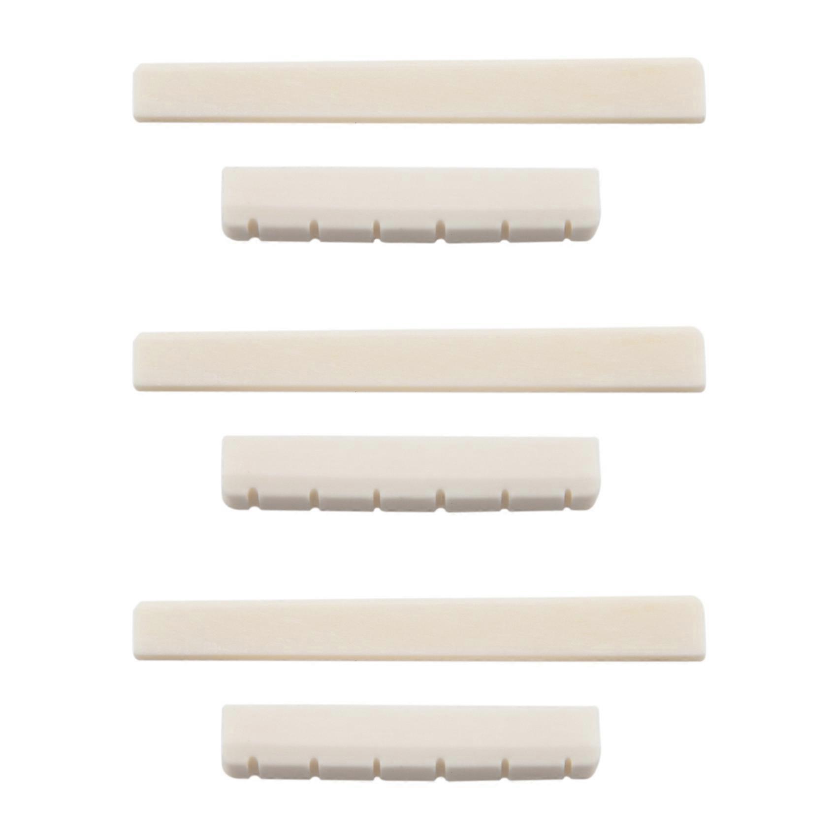 3X Classical Guitar Bone Slotted Saddle Nut Set