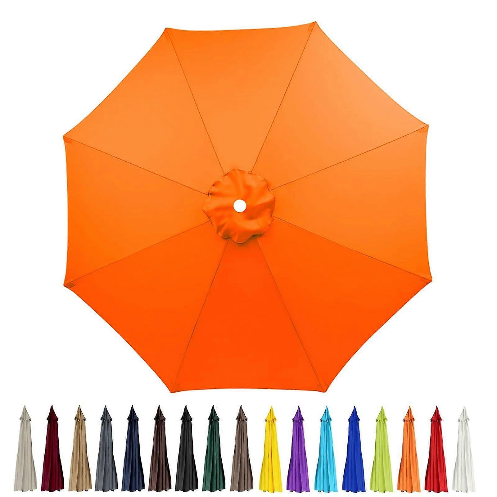 UV Resistant Patio Umbrella Replacement Canopy with Breathable Vent and Waterproof Polyester Cover