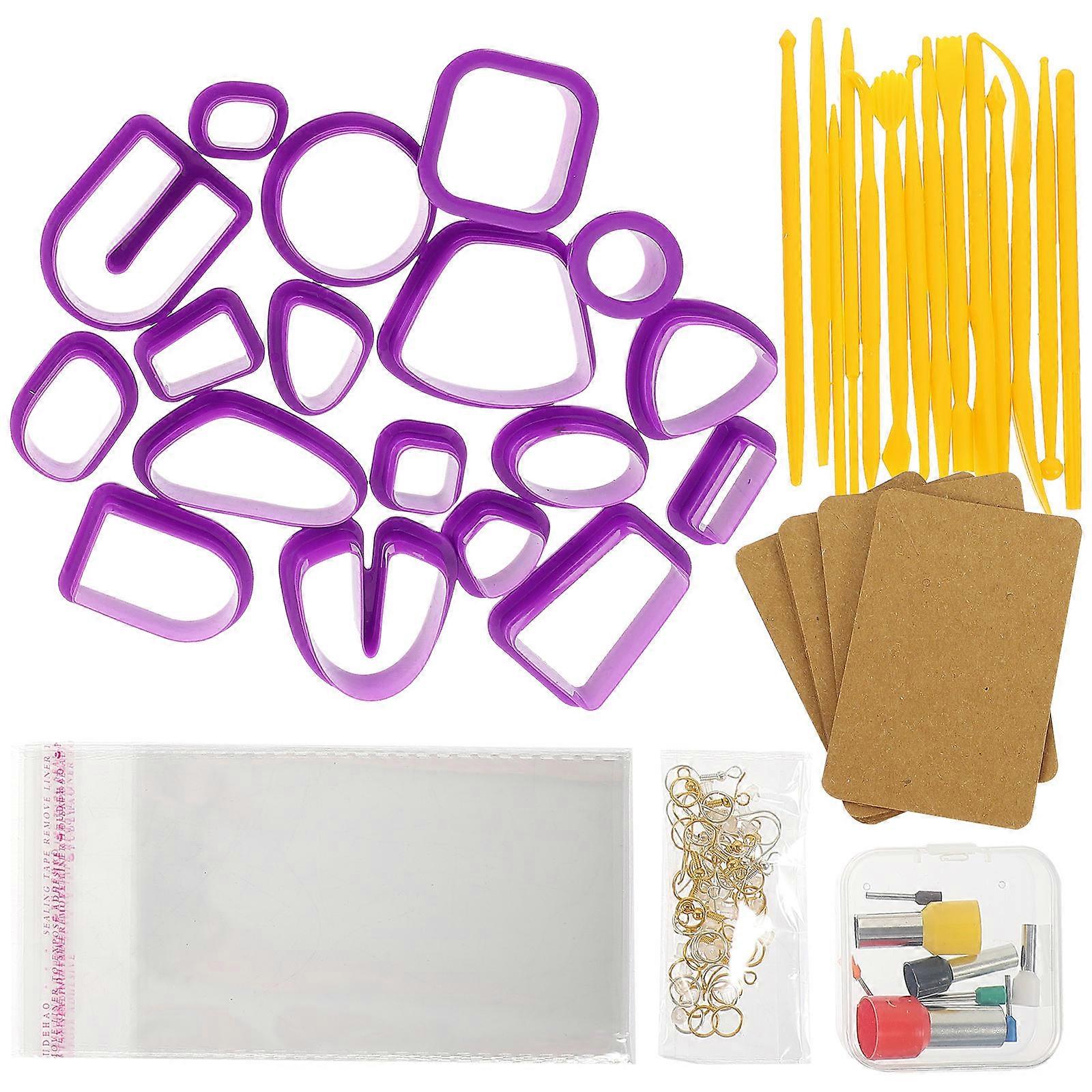 Clay Earring Making Mold Tool for DIY Use 1Set with Assorted Color