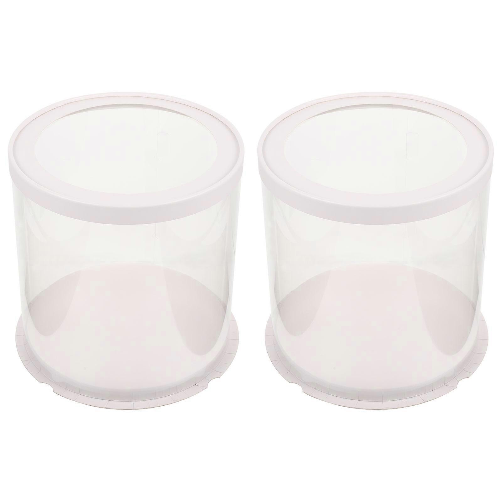 Baking Packing Box Clear Cake Carrier for Storage 2Pcs White Cake Box
