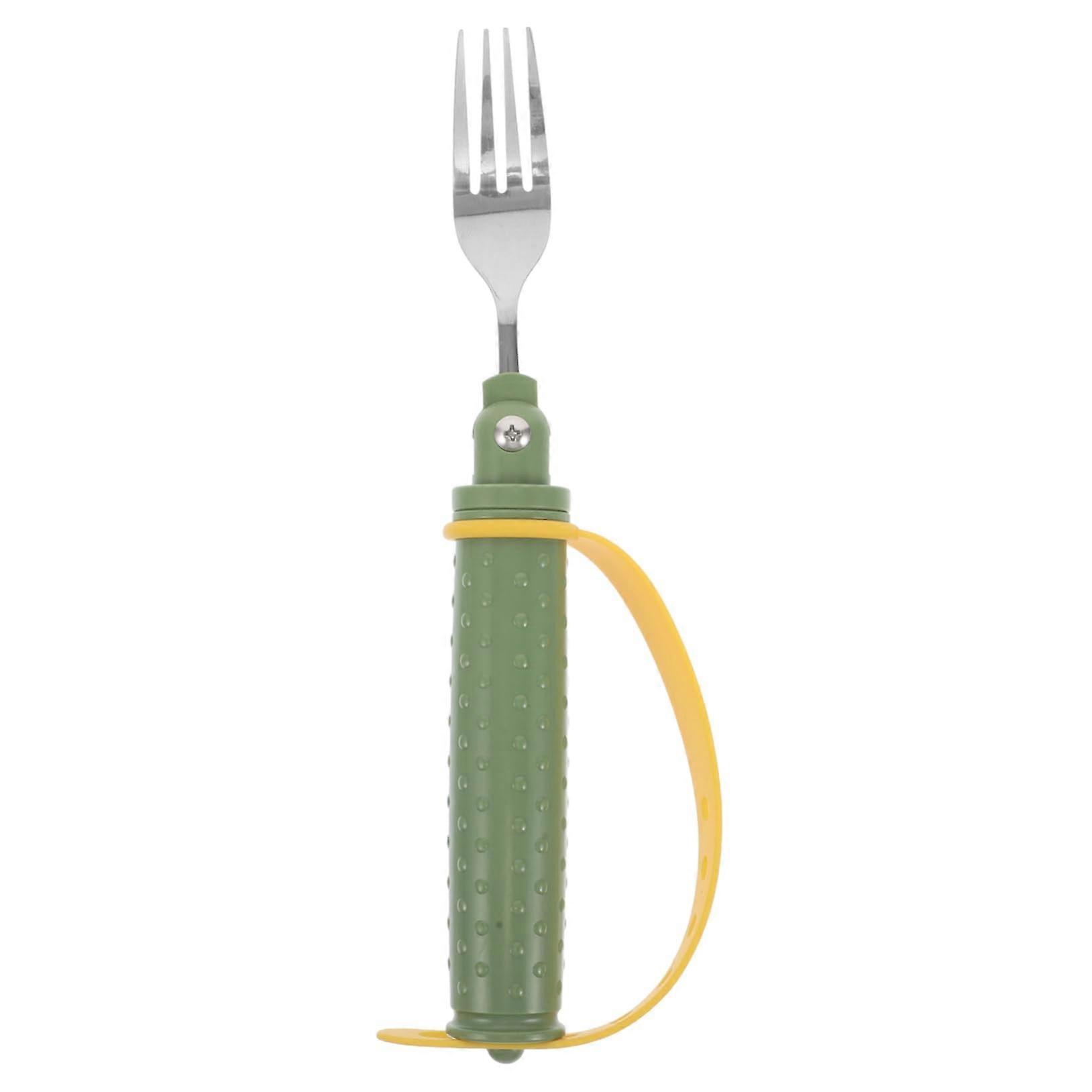 Adaptive Eating Utensils Fork and Spoon Set Ergonomic Easy Grip for Elderly and Arthritis Users