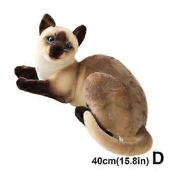 Lifelike Stuffed Siame Cat Plush toy Simulation Cute Cat Pet toy Birthday Gift 2025
