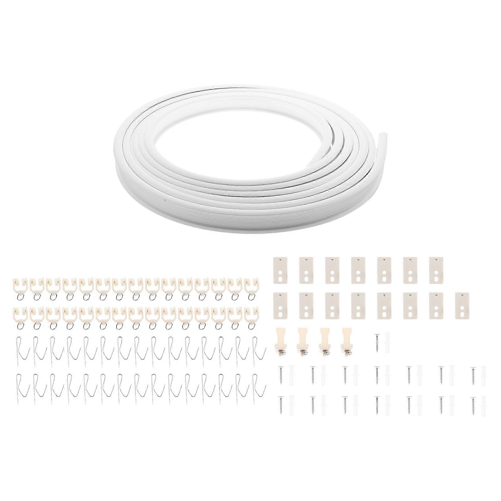 White Flexible Curtain Track with Ceiling Mount for Use 1Set
