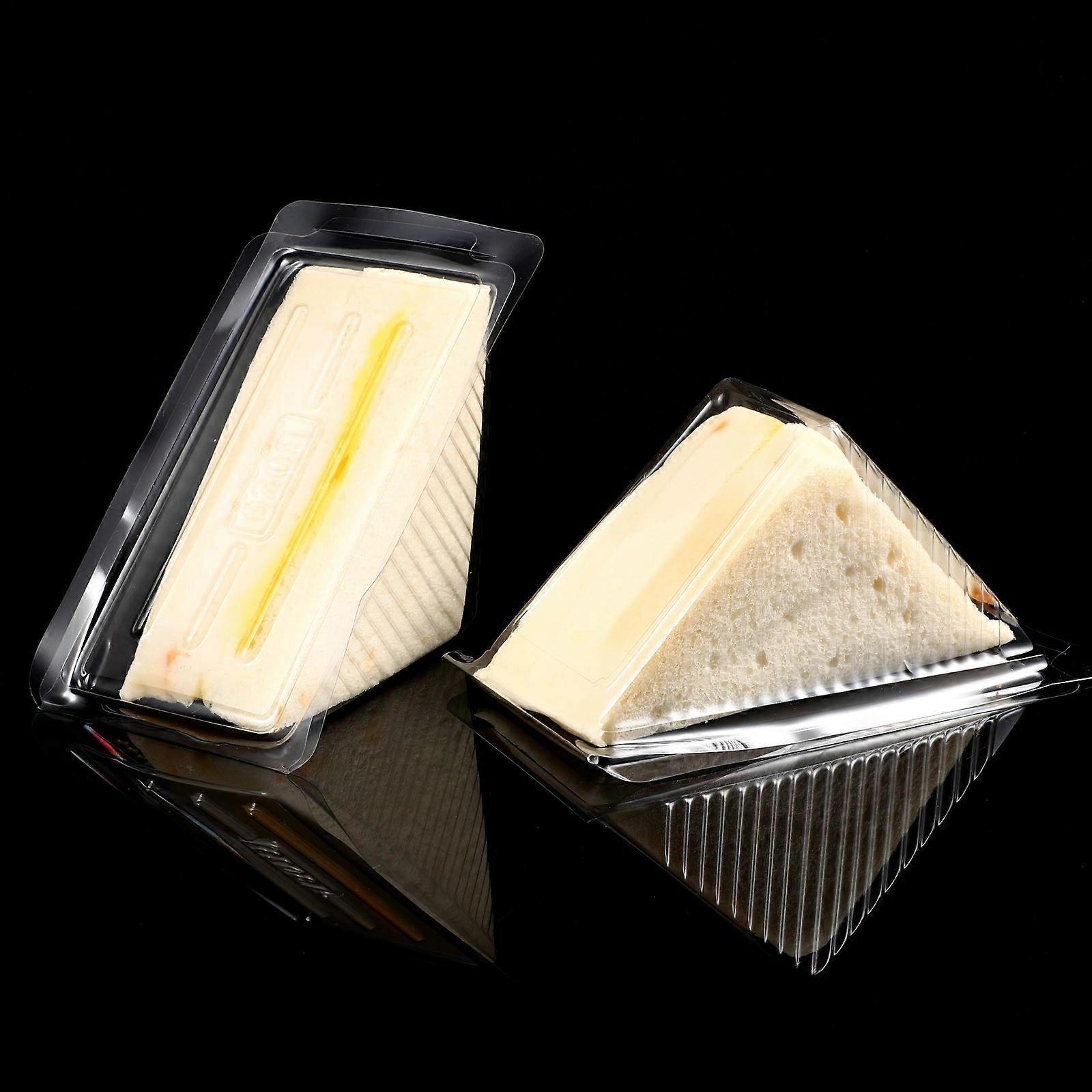 Plastic Sandwich Box Transparent Square Shape For Sandwich Cake Mousse 50Pcs