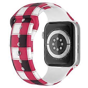 Bracelet de montre connectée en silicone imprimé motif Noël pour Apple Watch Series 11 10 42 mm /