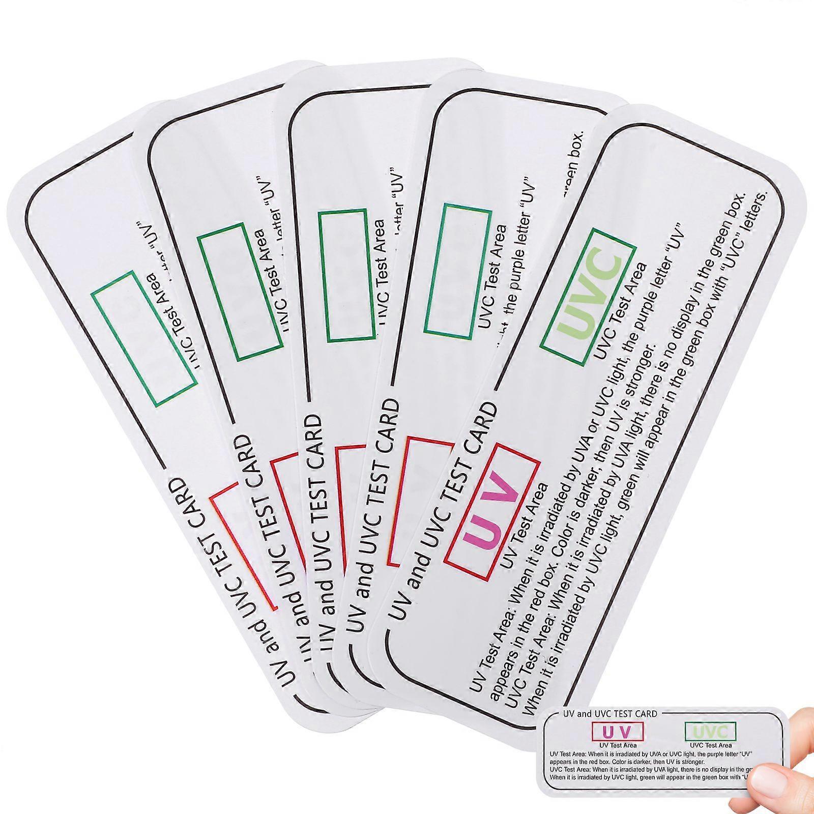 5pcs UVC-UVA Testing Cards UVC Light Identifying Tools UVA Testing Strips Indicator Cards