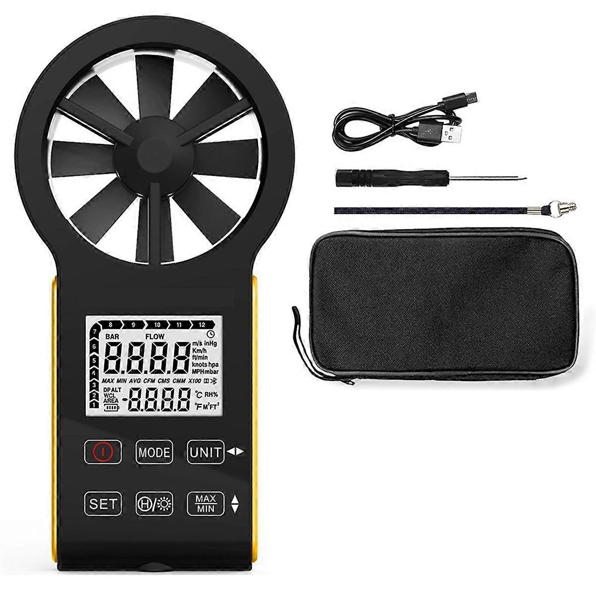 Rechargeable Anemometer Handheld Digital Smart Touch Wind Speed Meter Portable CFM Wind Speed Gauge