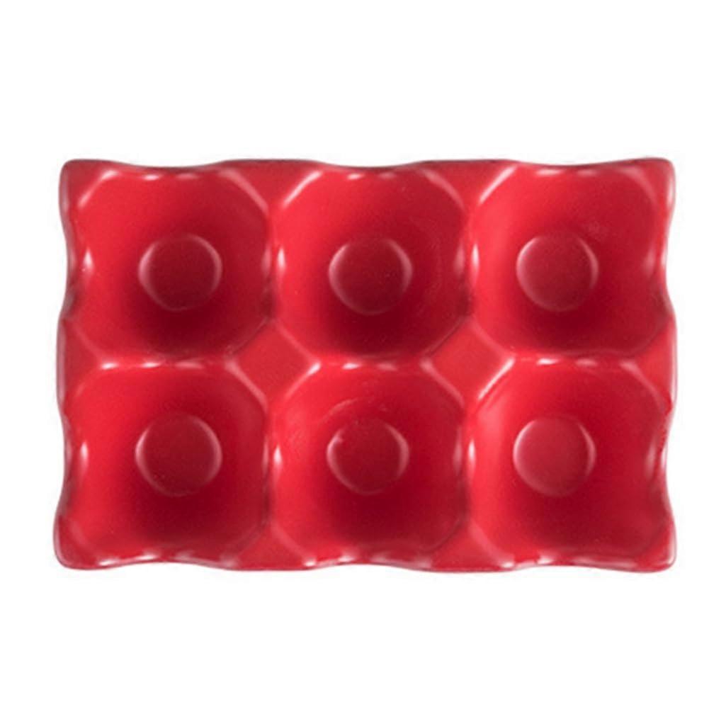 Red Ceramic Egg Holder with Stylish Design for Secure Kitchen Countertop and Refrigerator Storage