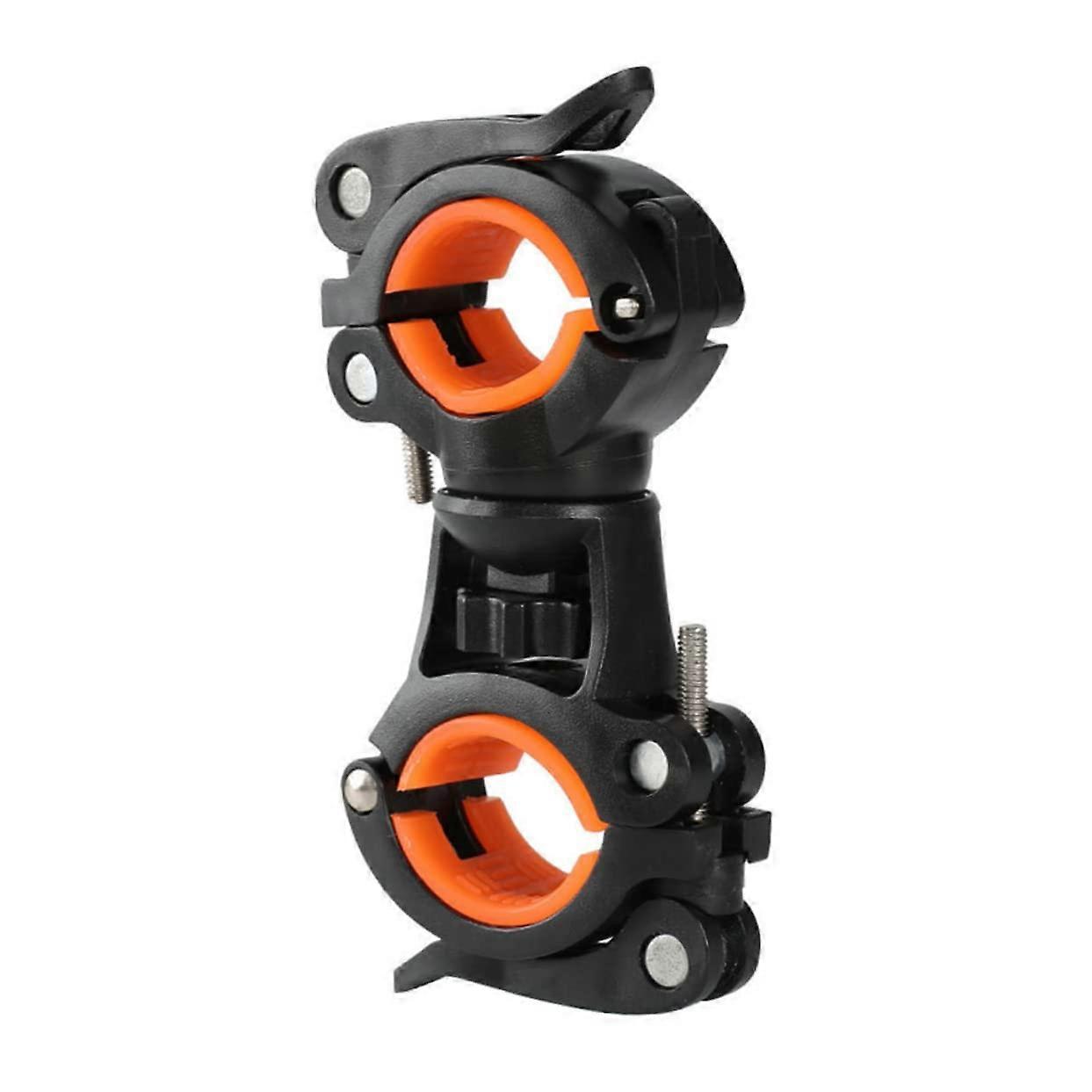 Universal Bike Flashlight Mount with Secure AntiSlip Grip and Quick Easy Installation Orange