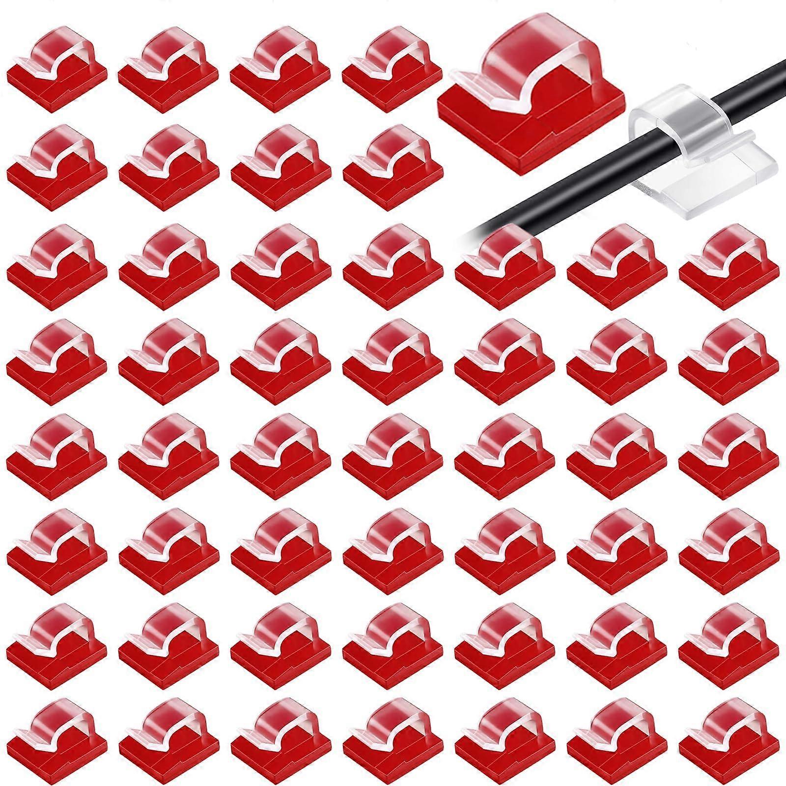 50 PCS Adhesive Cable Clips Outdoor String Light Hooks Clear NoDrill MultiSurface Holiday Use