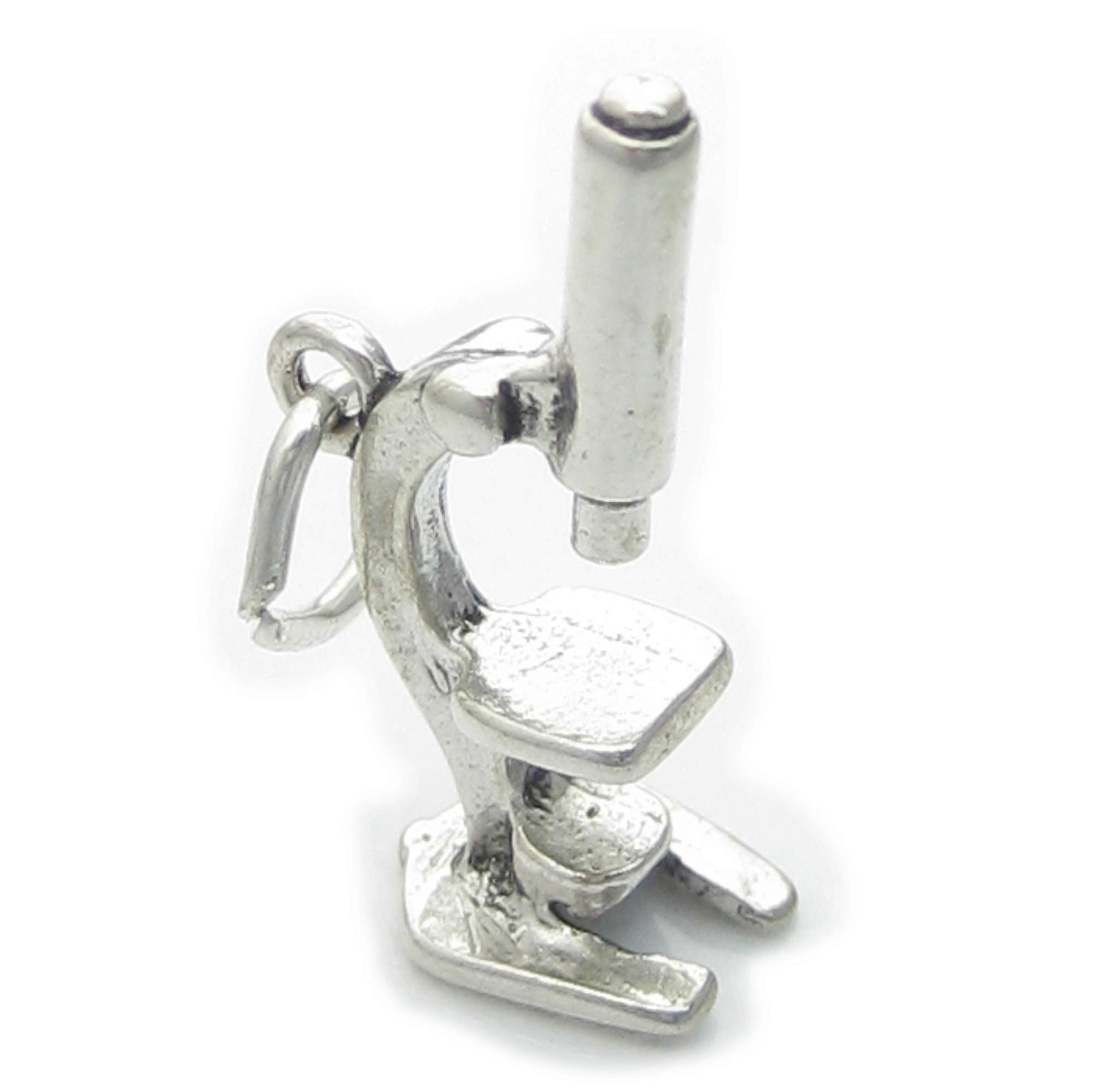 Microscope sterling silver charm .925 x1 Science and Microscopes charms
