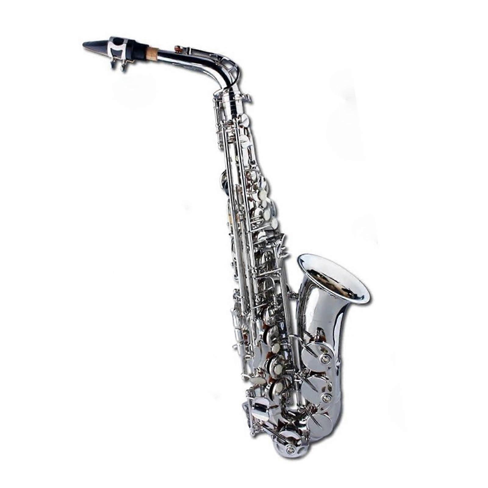 Silver Plated E Flat Alto Saxophone with Case, Reeds and Accessories, ReadytoPlay Setup