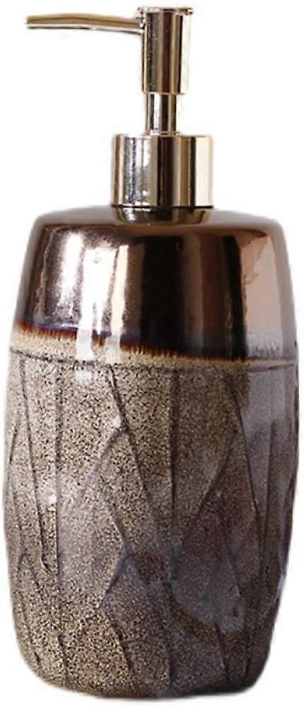 Ceramic Soap Dispenser with Comfortable Matte Finish, Refillable Lotion Pump for Bathroom Countertop