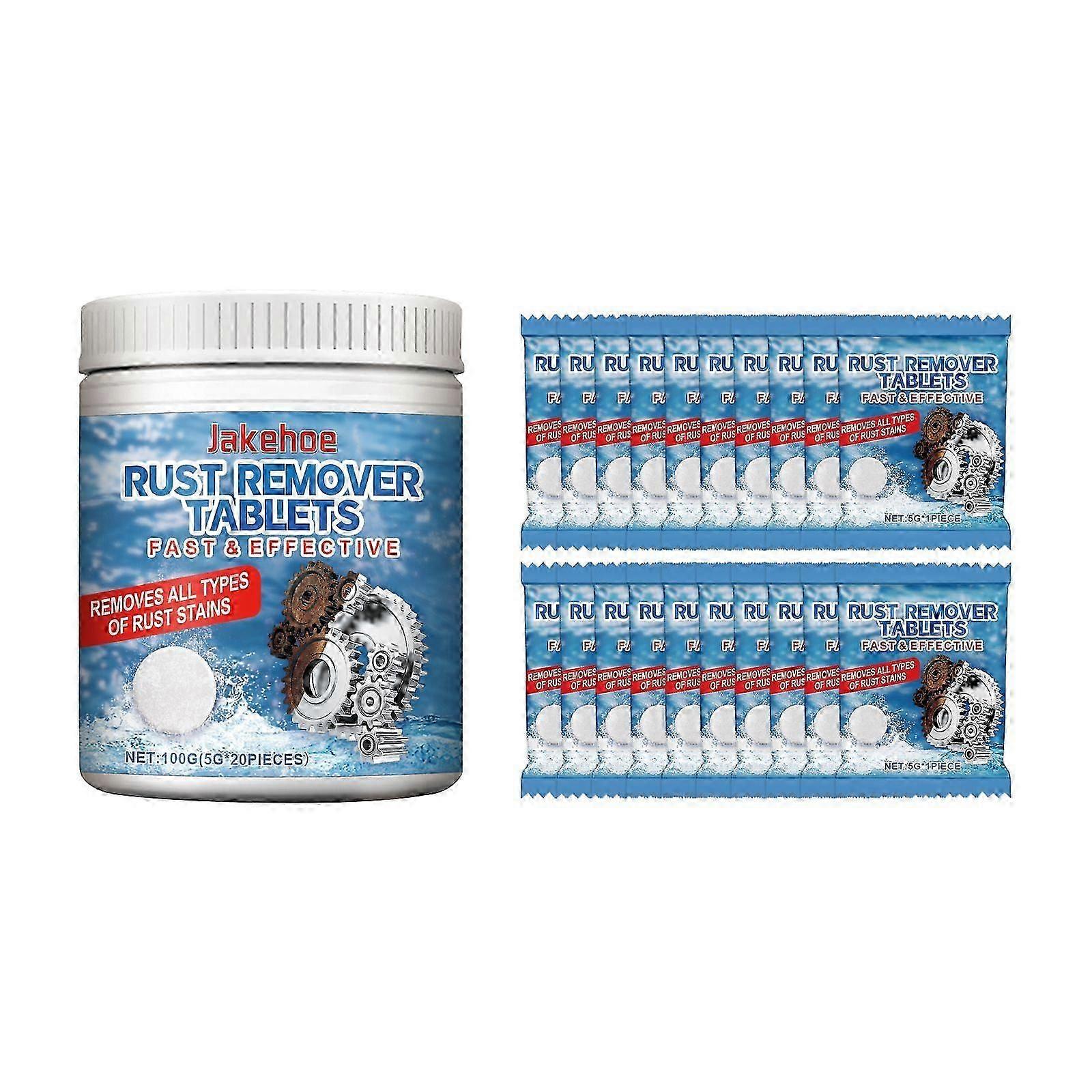 Effervescent Rust Cleaning Tablets - Powerful Kitchen Rust Remover with Peppermint & Lemon Extracts, 20pcs