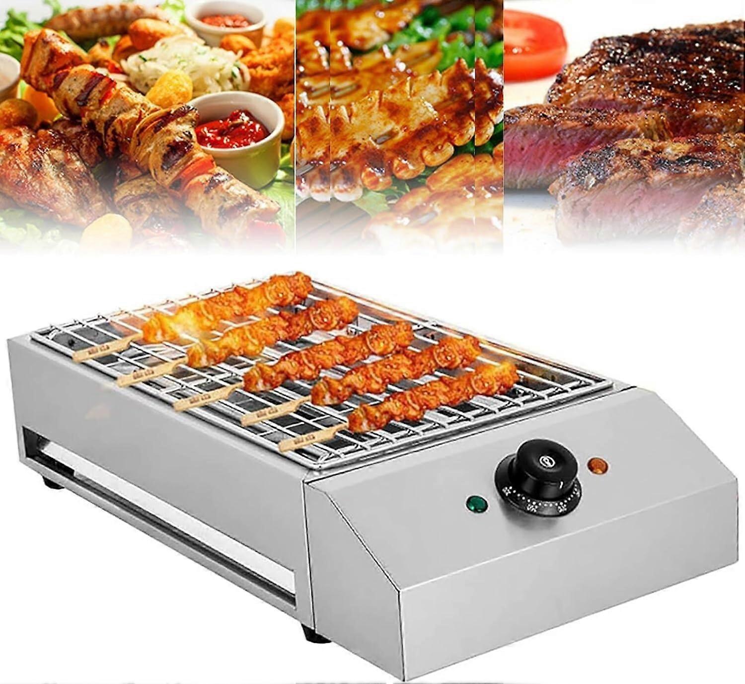 Indoor Electric BBQ Grill, 2600W Fast Heating Smokeless Kebab Maker with Adjustable Temperature Control