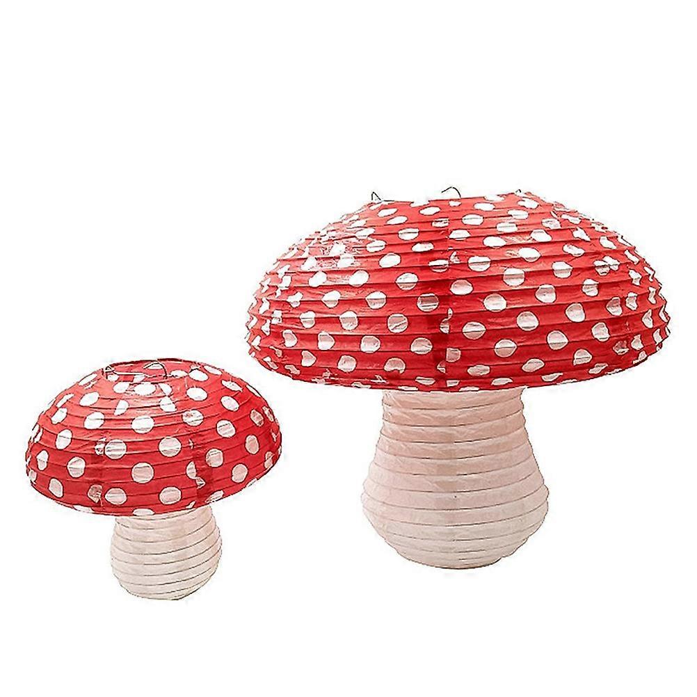 Hanging Lantern Mushroom Shape Lantern for Decoration 2Pcs Paper Party Lanterns