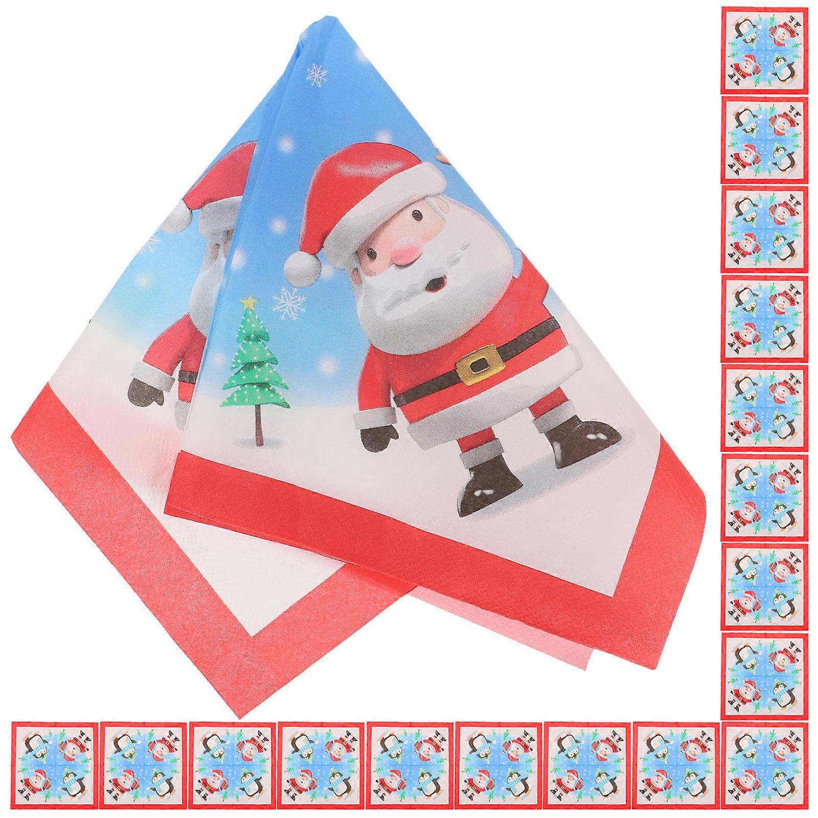 Printed Christmas Paper Napkins Disposable for Party Use 80Pcs Pack