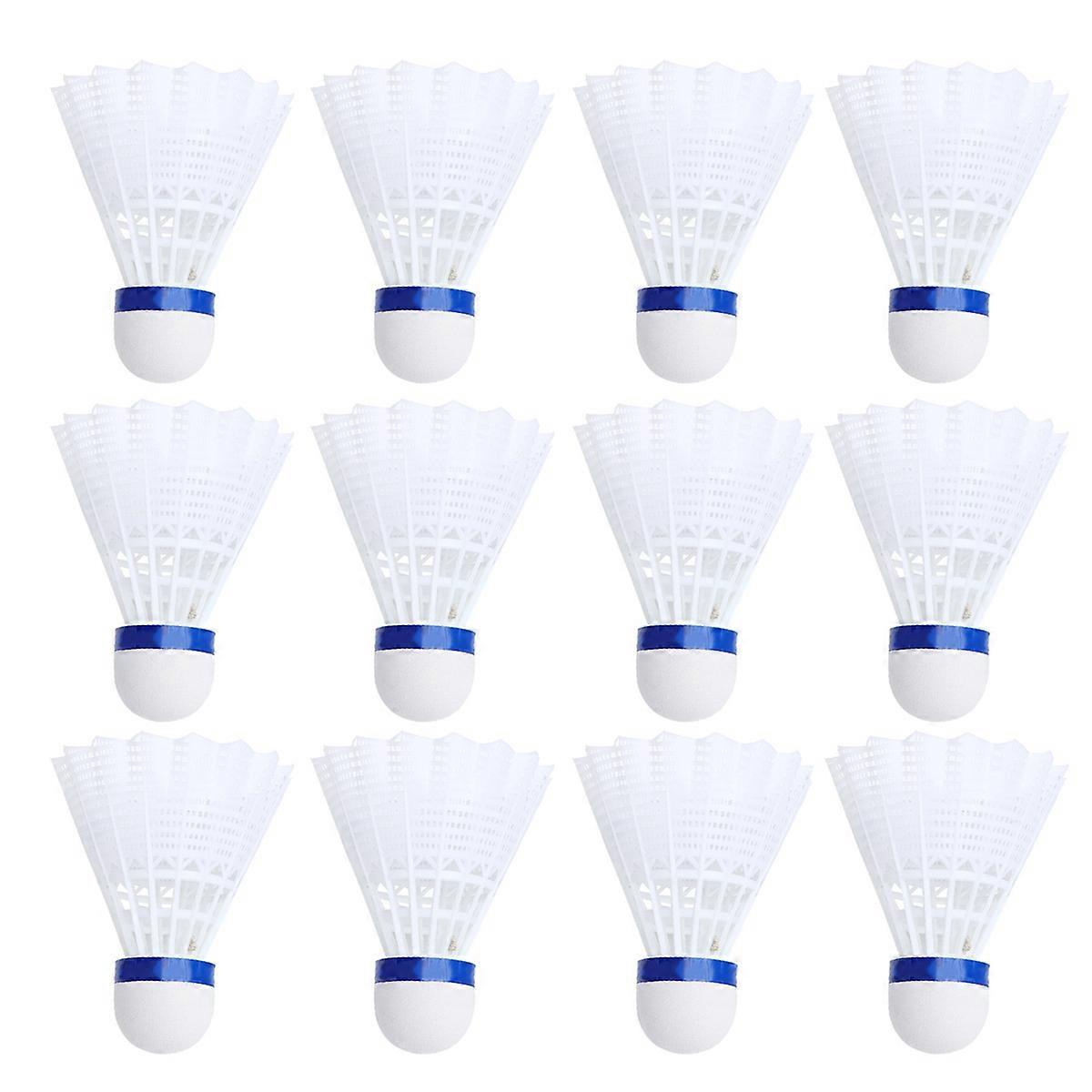 Nylon Shuttlecocks Badminton for Outdoor Training 12Pcs Durable Badmintons White