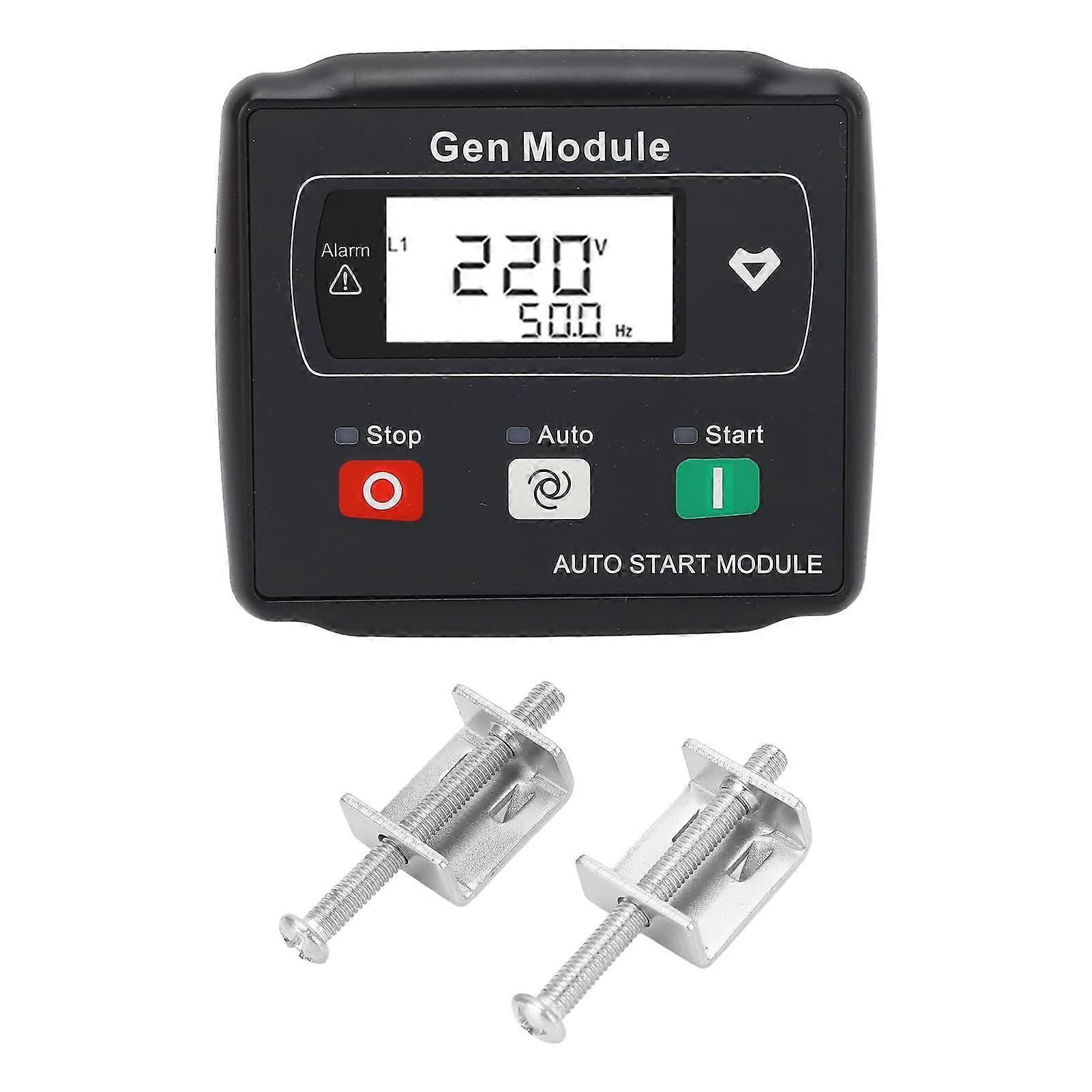 Generator Control Panel LCD Genset Controller, RealTime Display, Programmable Input, 8‑35V DC