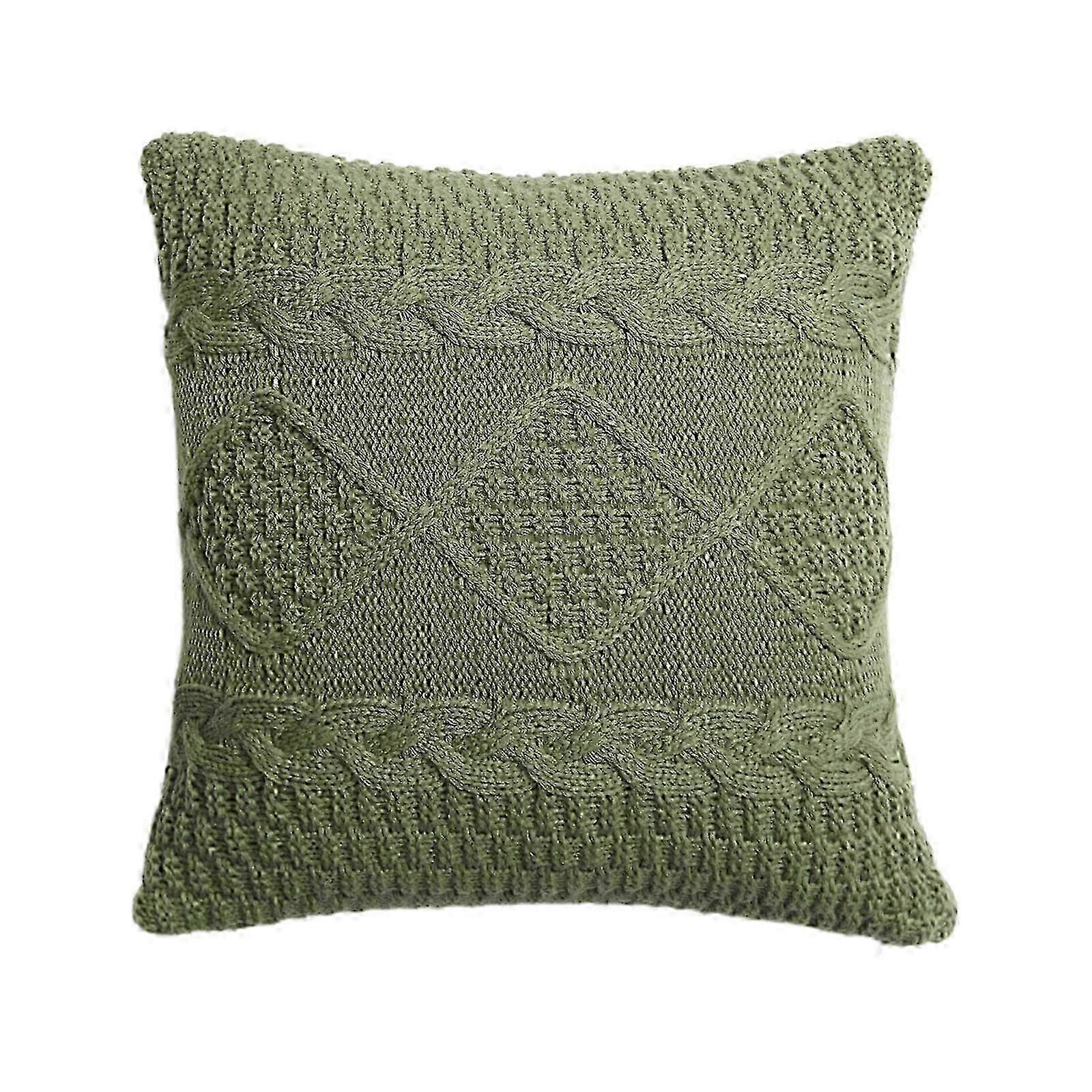 Nordic Sweater Throw Pillow for Case Solid Color Double Twist Cable Knitting