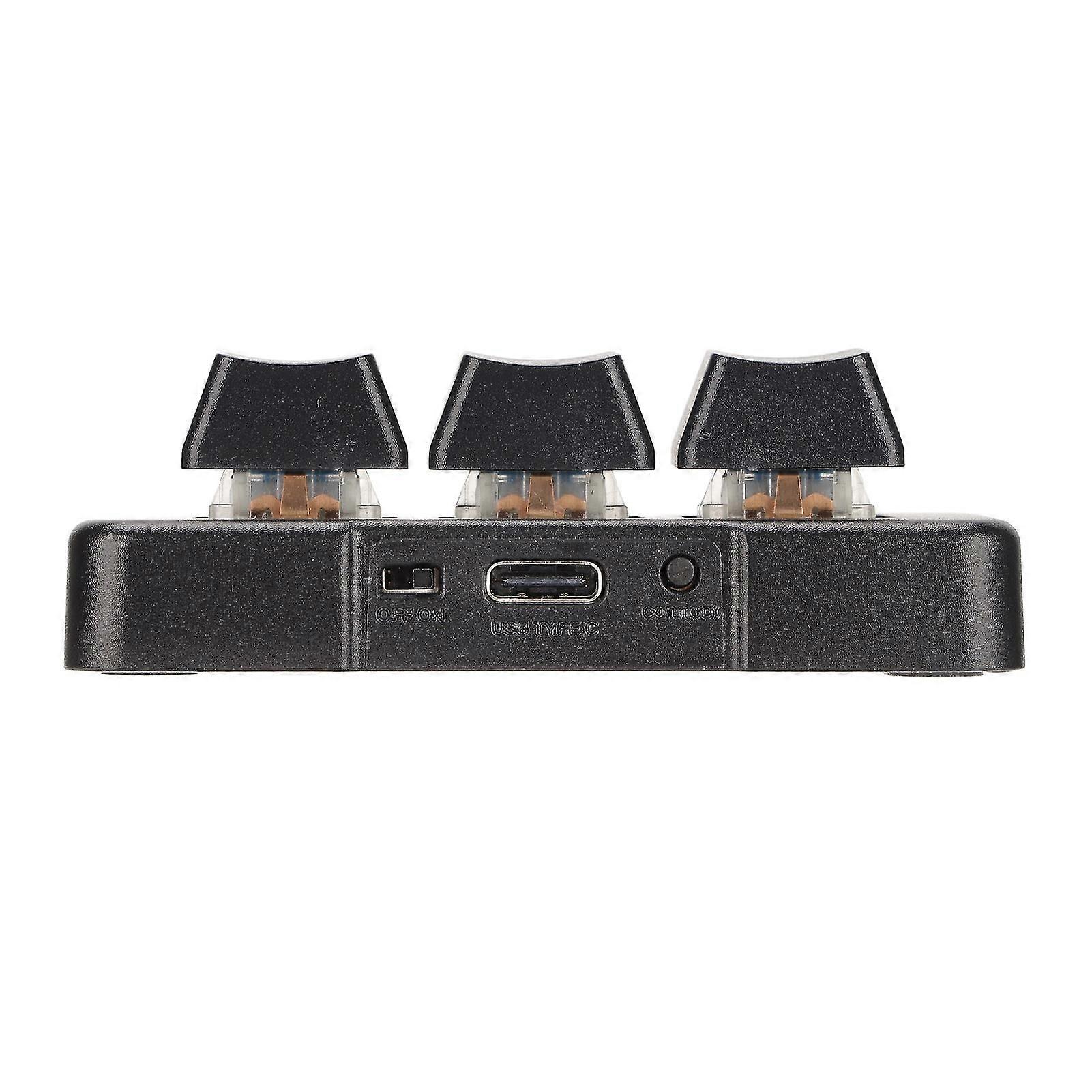 3 Key Keypad RGB Backlit 3 Keys USB Interface Mini Mechanical Programmable Plug and Play Macro Keypad for Computer Black