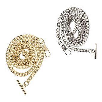 2pcs Chic Pocket Watch Ketten Dekorative Cow-Boy Kette mit Haken für Männer Frauen