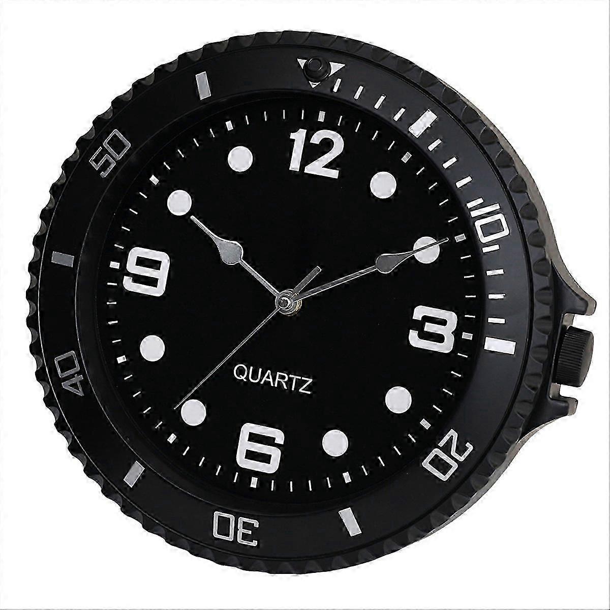 Wall clock modern design silent quartz needle wall clock Black