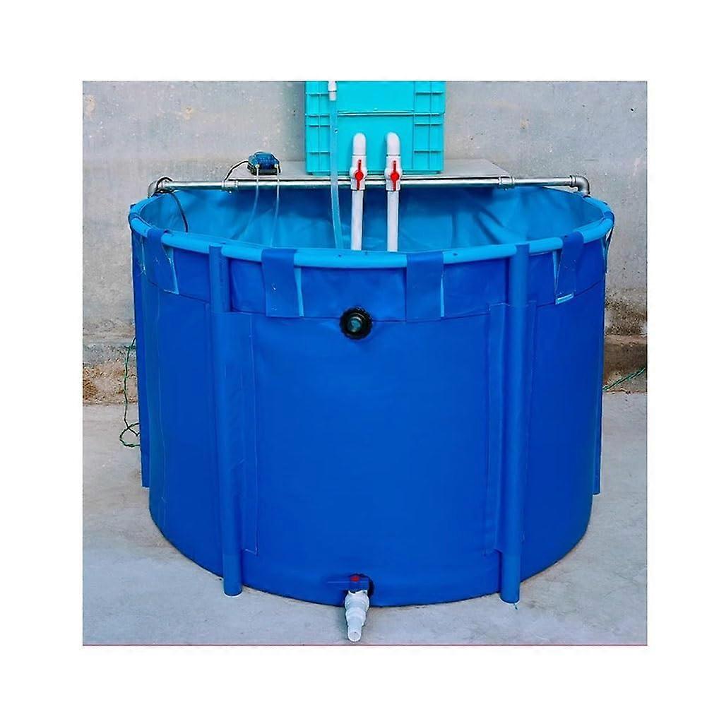 Blue 3x0.8m Rectangular Above Ground Frame Swimming Pool, Waterproof Canvas Foldable Garden Design