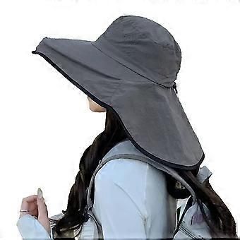 Cappello da pescatore Big Head - Tesa extra large con copricollo - ideale per i viaggi estivi - Asciugatura rapida UPF 50+
