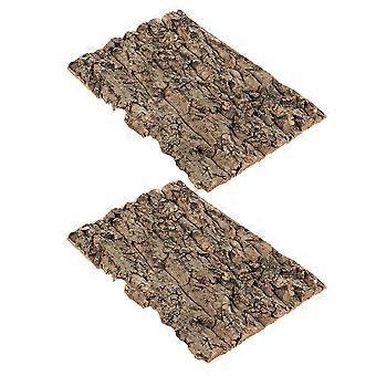 Decorazione per terrario a forma di corteccia per lucertole, 2 pezzi, habitat per rettili