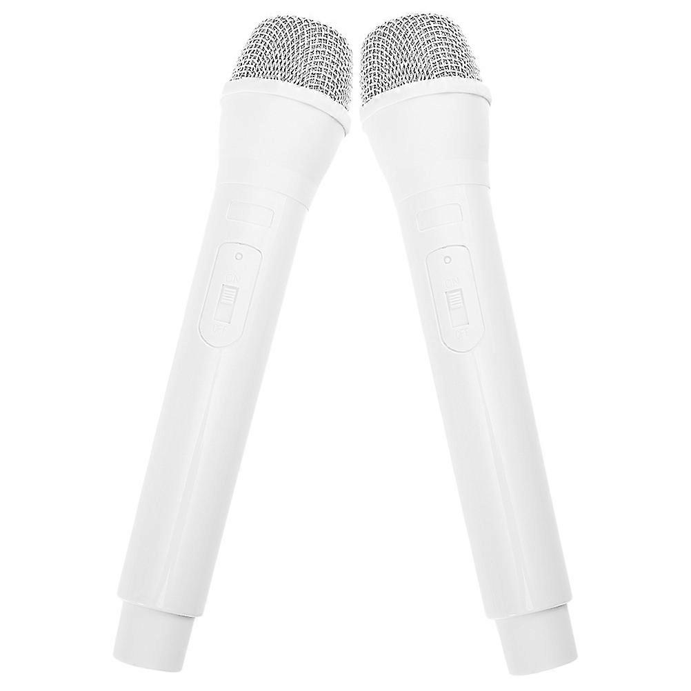 White Simulation Microphone Model for Decoration 4Pcs Creative Prop ABS Material