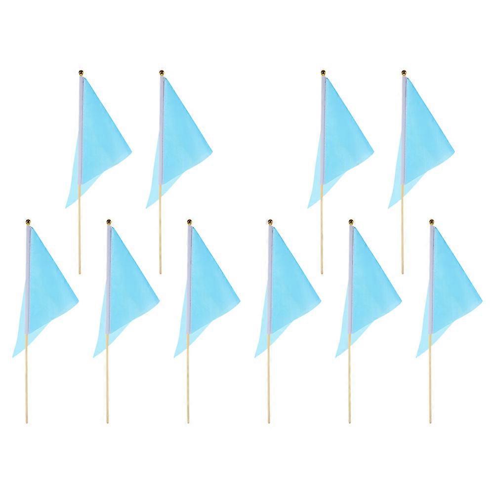 Sky-Blue Marking Flags for Decoration Garden Triangular Flags 10Pcs