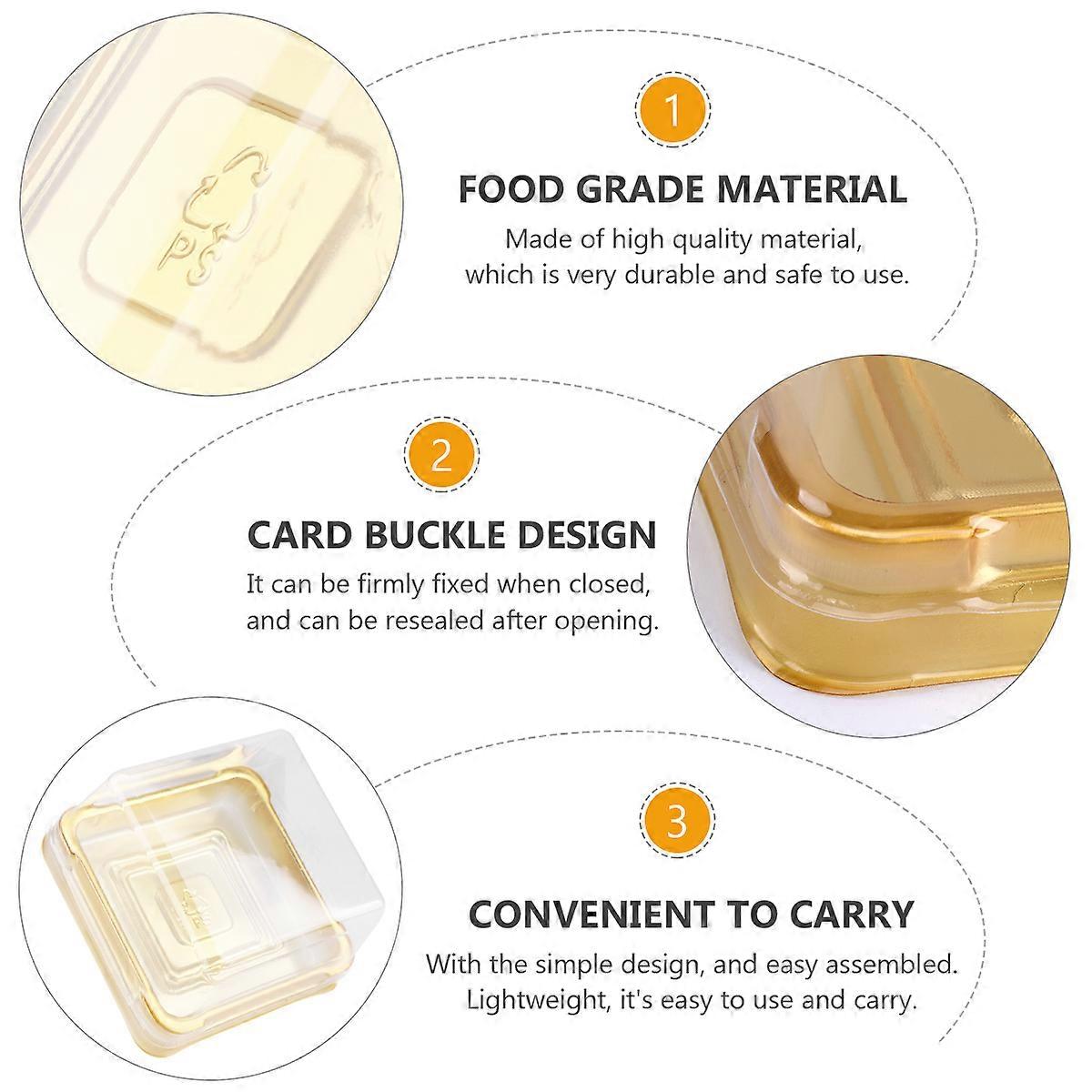 Food Packaging Boxes Square Plastic Cake Box for Packaging Use 100Pcs