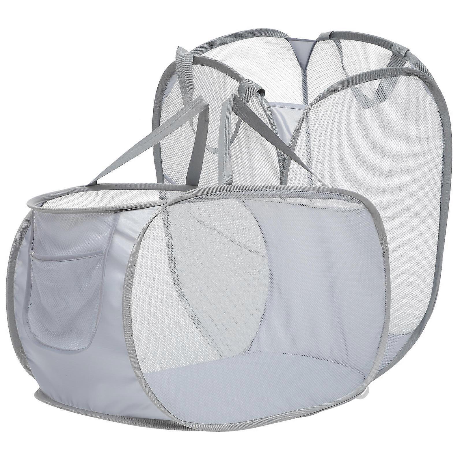 Light Grey Clothes Hamper Hamper for Storage Use 2Pcs Foldable Laundry Basket