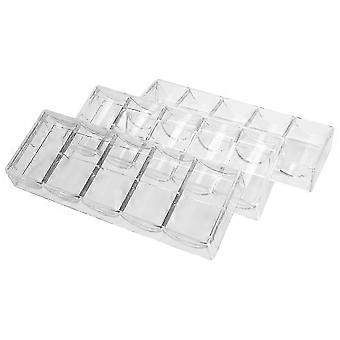 PDIN-10 stuks professionele acryl pokerchips, 100 chipbakjes (zonder deksel)