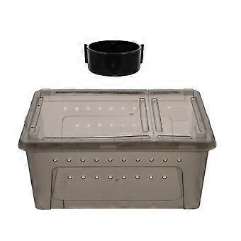 Boîte de reptile en plastique Terrarium avec boîte d’alimentation Boîte d’élevage de reptiles pour animaux de compagnie