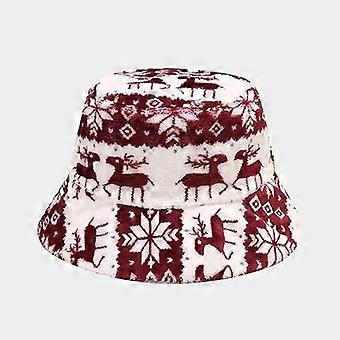 Christmas Hats,Novelty Party Hats Xmas Women Sun Beach Hat Teens Girls Wide Brim Fisherman's Caps  Year Holiday Xmas Funny Christmas Gifts(Red)