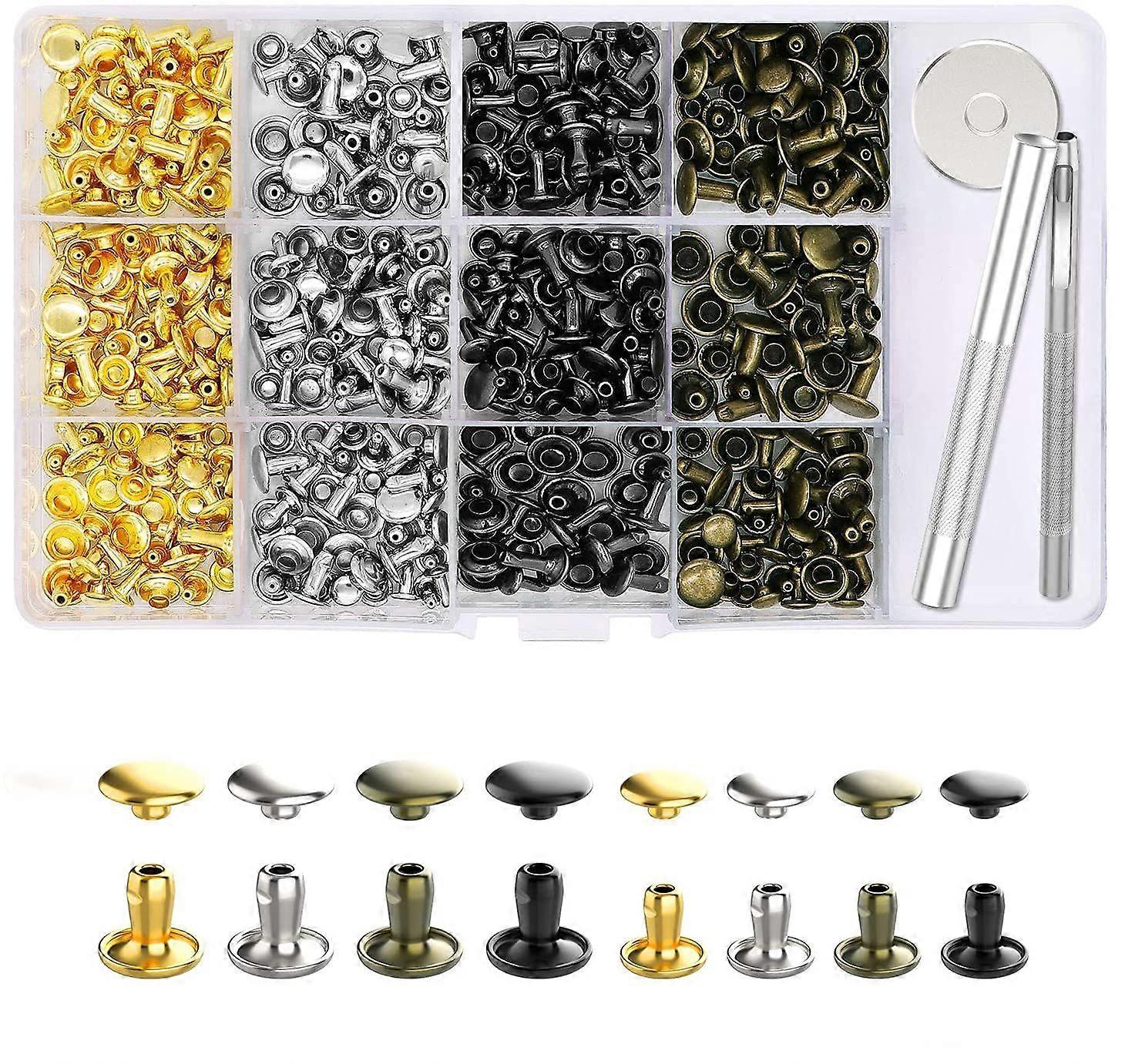240 Sets Rivets Include Fixing Tools for DIY Leather Craft