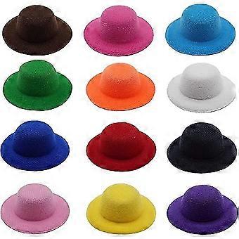 14 cores mini chapéus formais chapéus miniatura chapéu para DIY artesanato acessórios de cabelo decorar2.7 "/ 7cm)