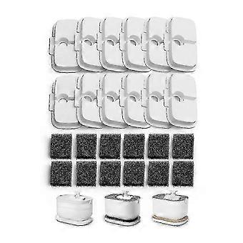 12 Pack Replacement Filters compatible with Dockstream Wireless Cat Water Fountain PLWF005/PLWF115/WF105, Pet Water Dispenser Pump Accessories YVL