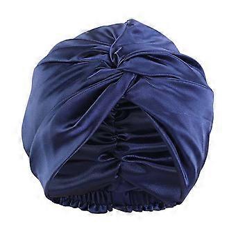 Sombrero de pelo de satén anudado ajustable Envoltura de cabello de doble capa Turbante de satén para el cuidado del cabello de las mujeres Sombrero de satén para dormir para cabello liso rizado QingHai