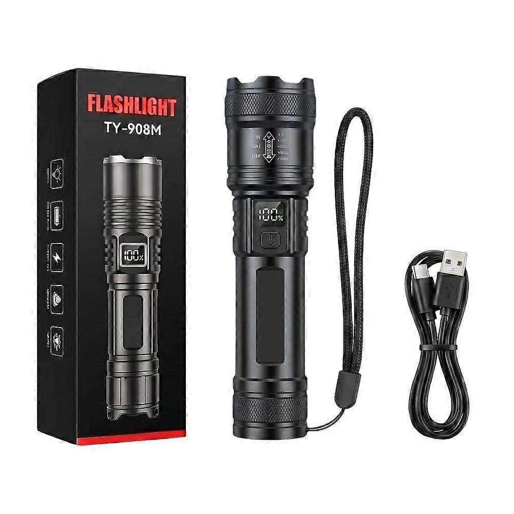 Digital Display Flashlight Long Range Rechargeable TY908
