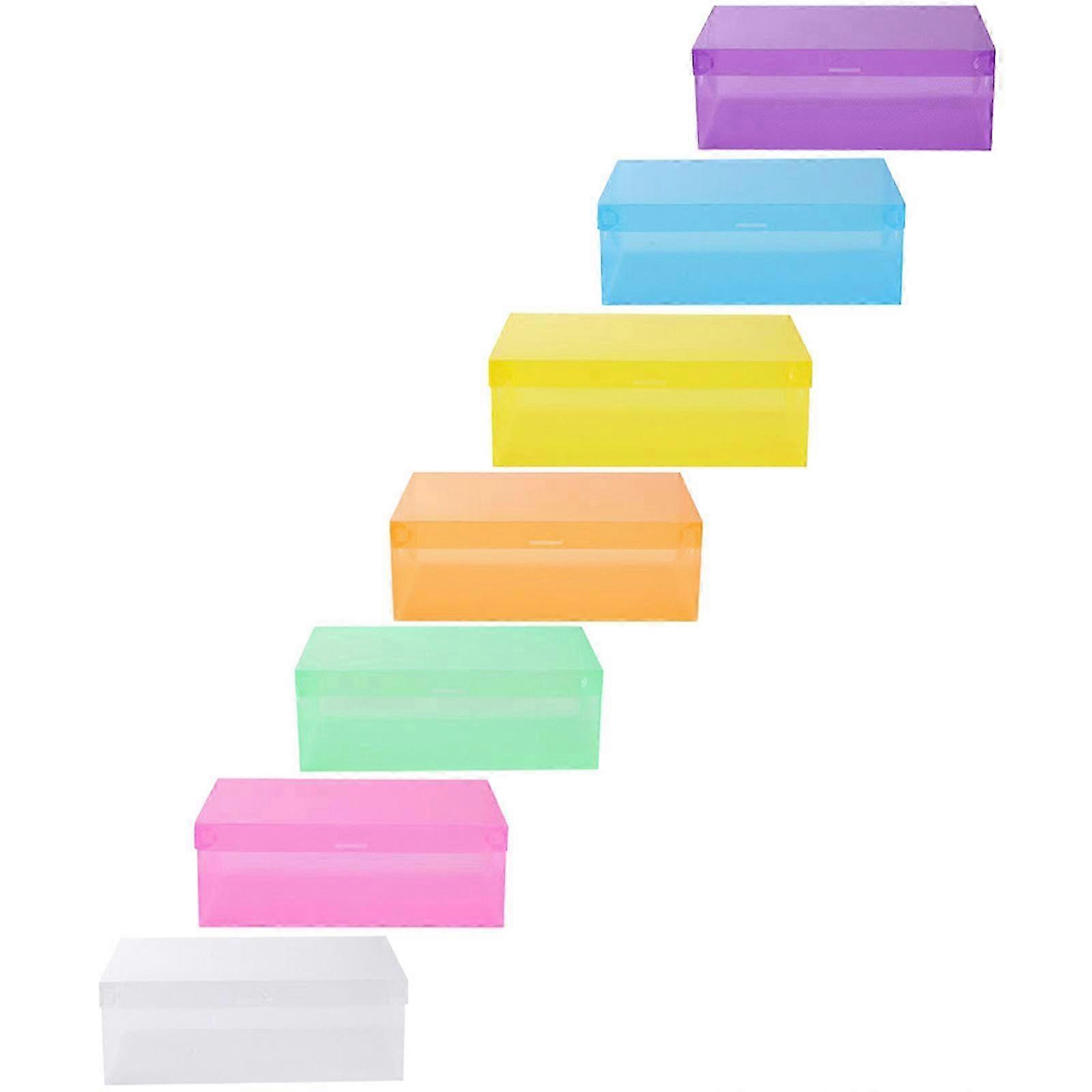 7Pcs Clear Plastic Shoe Storage Box Stackable Foldable Shoes Boxes Storage Container