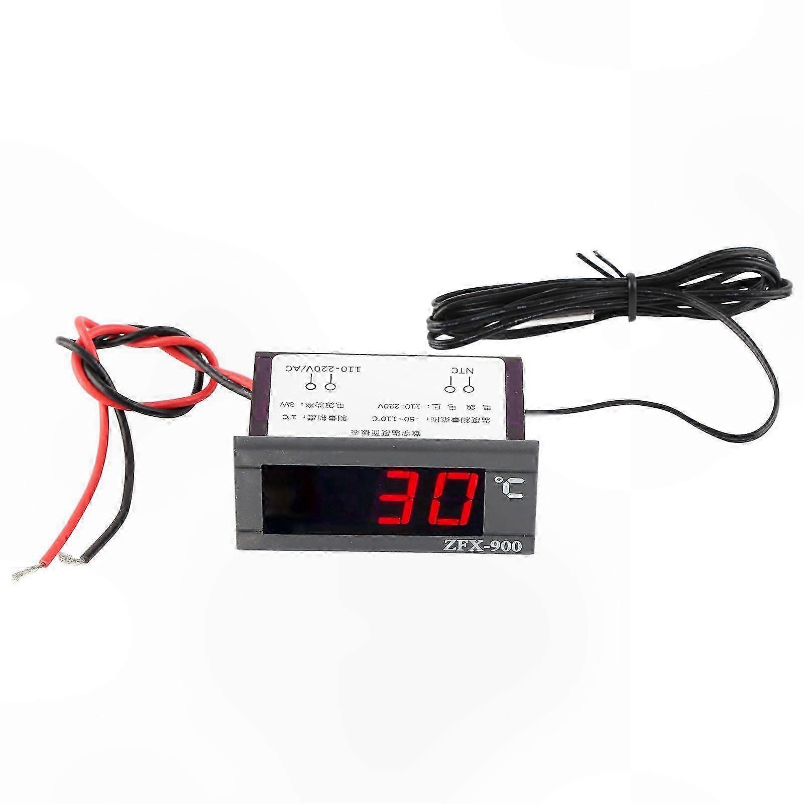 Digital Temperature Controller LED Panel Meter ZFX900 with Sensor, 220V for Refrigerated Cabinets