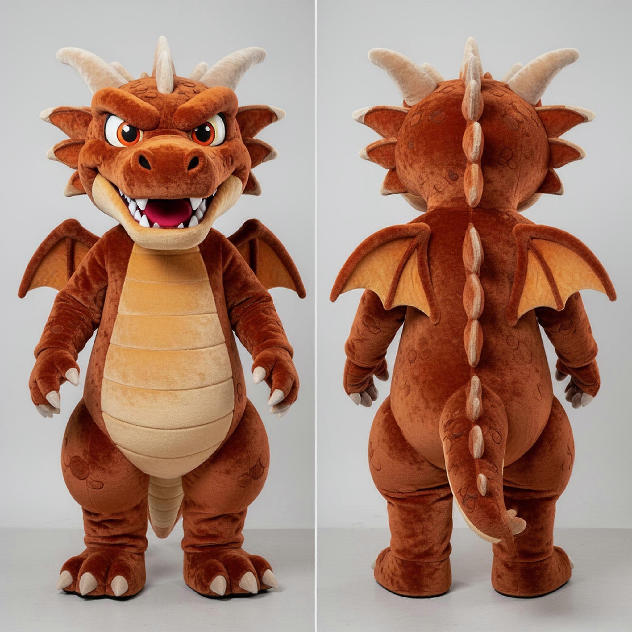 MASTICOT Crimson Bronze Expressive Dragon Mascot