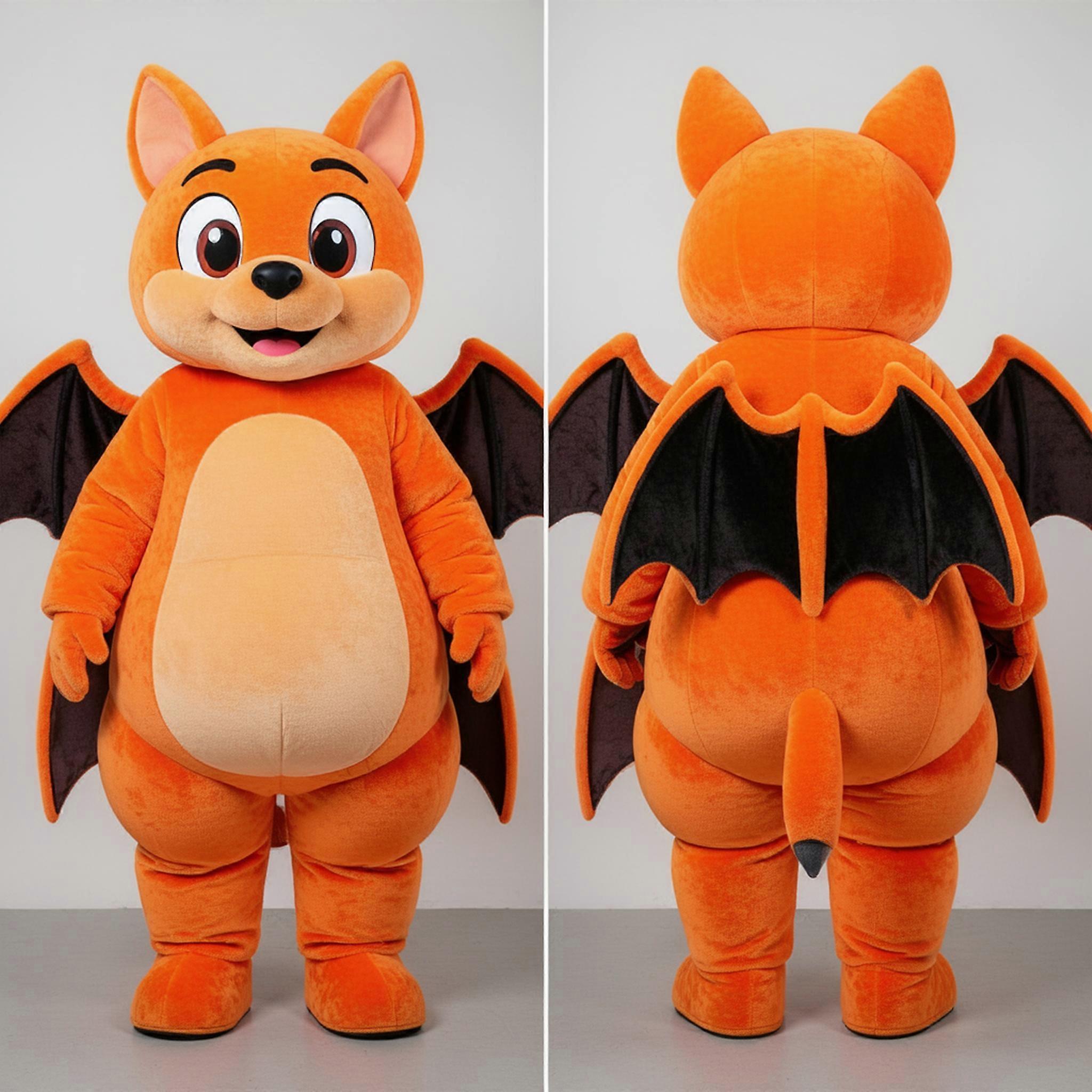 MASTICOT Rust Orange Wide Eyed Bat Mascot