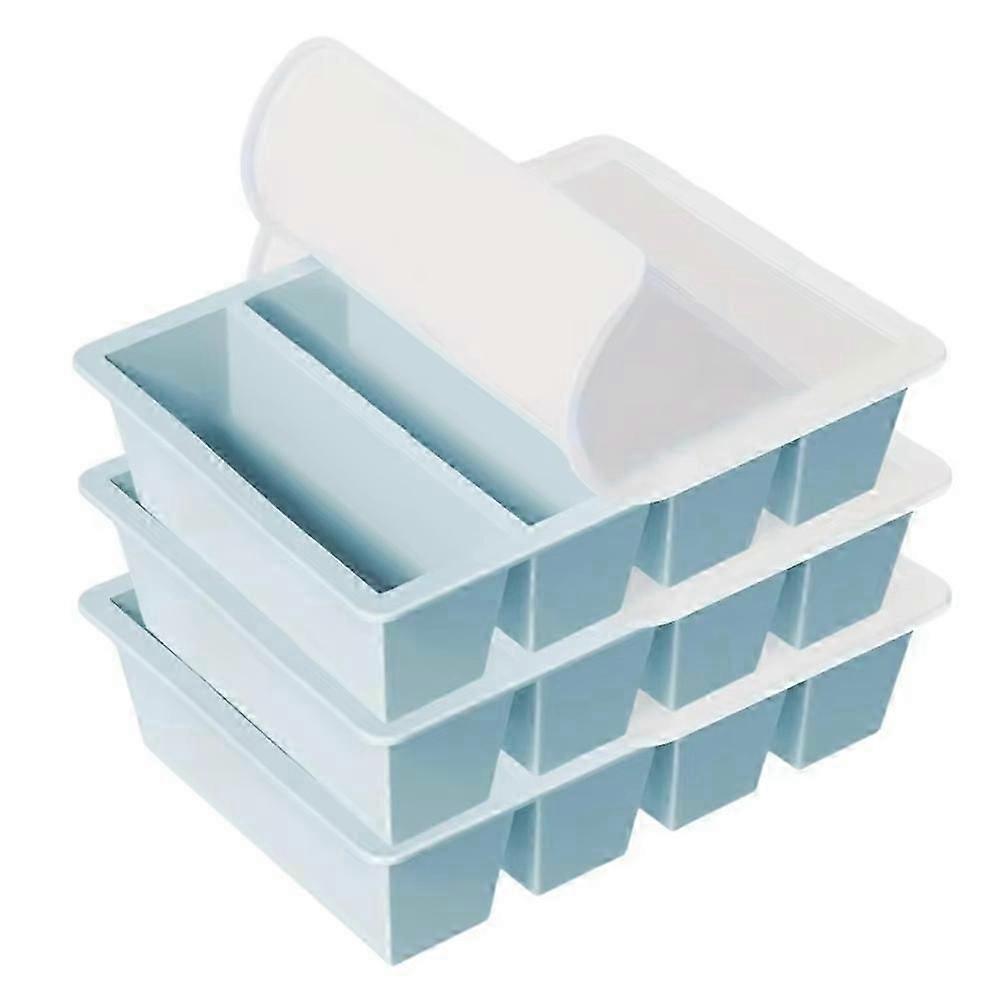 Rectangular ice cube tray set with lid, stackable freezer containers for bottles and drinks, mold for oblong ice cubes, kitchenware-SNNGV