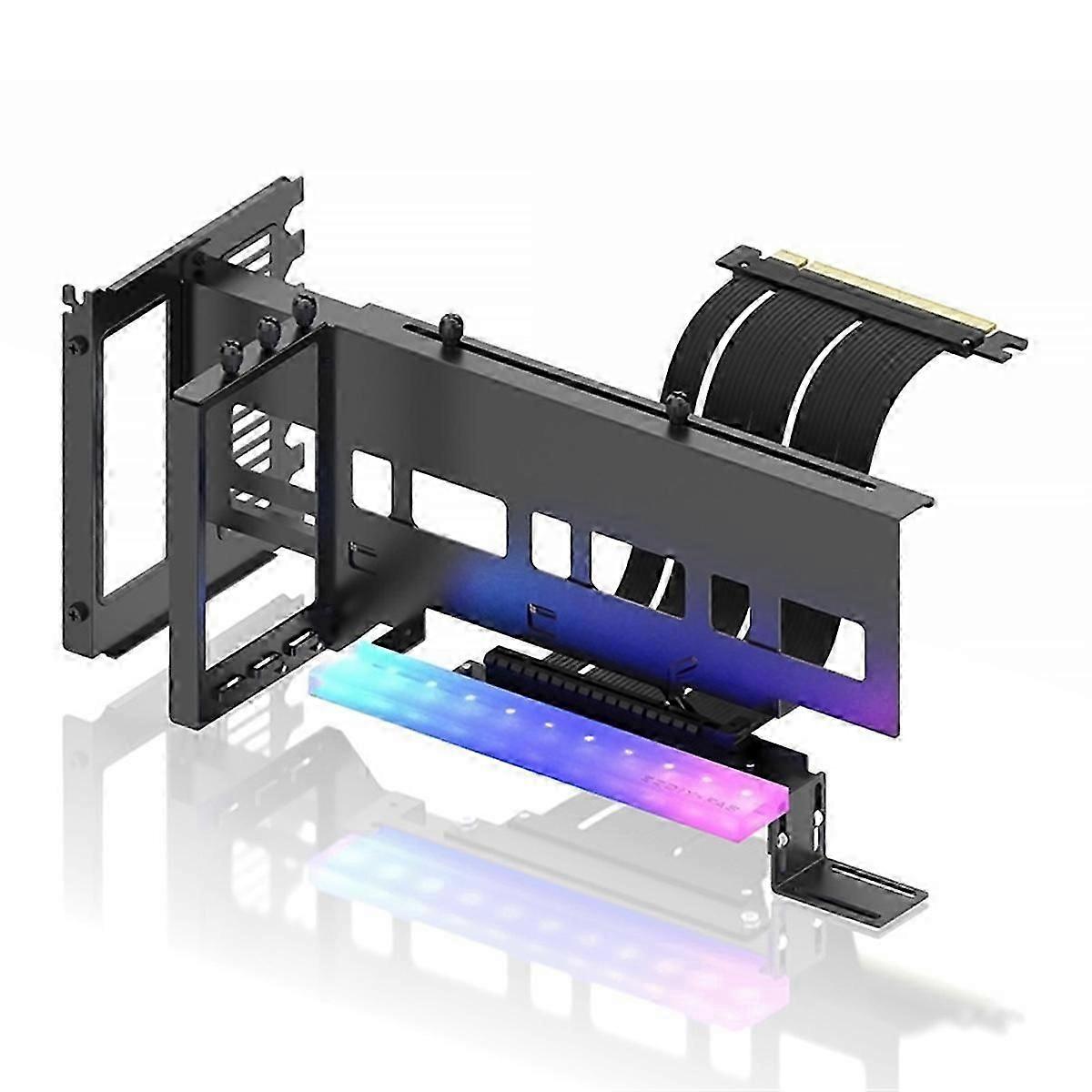 Universal PCIe 4.0 X16 Vertical GPU Riser Kit, 5V 3PIN ARGB Graphics Card Bracket