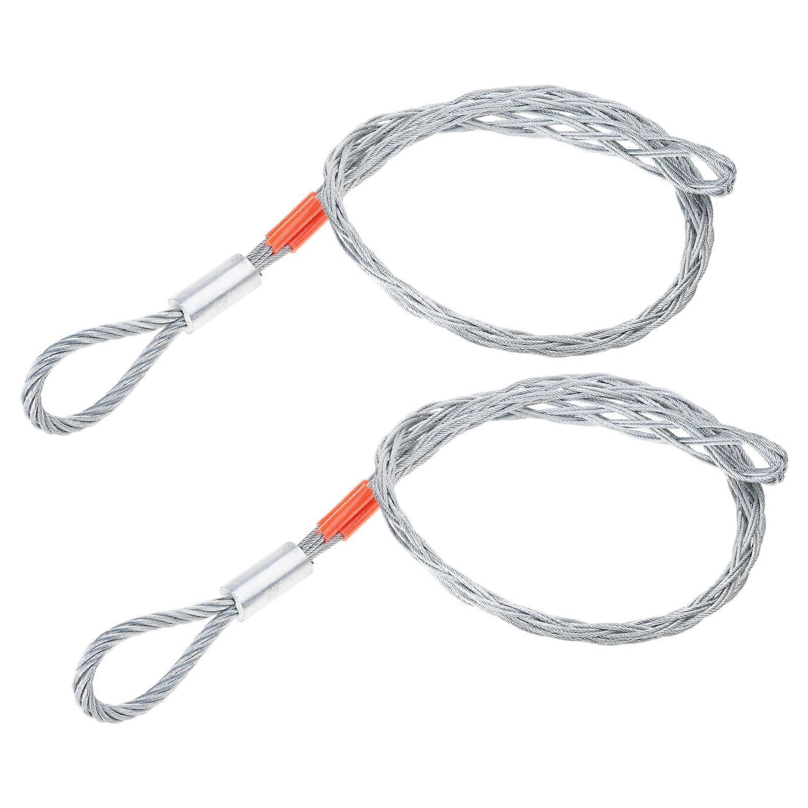 2Pcs Cable Pulling Grip Steel Wire Mesh Cable Sock 31.5Inch for Wire Pulling Through Conduits, Wall,Electrical Work Multicolor